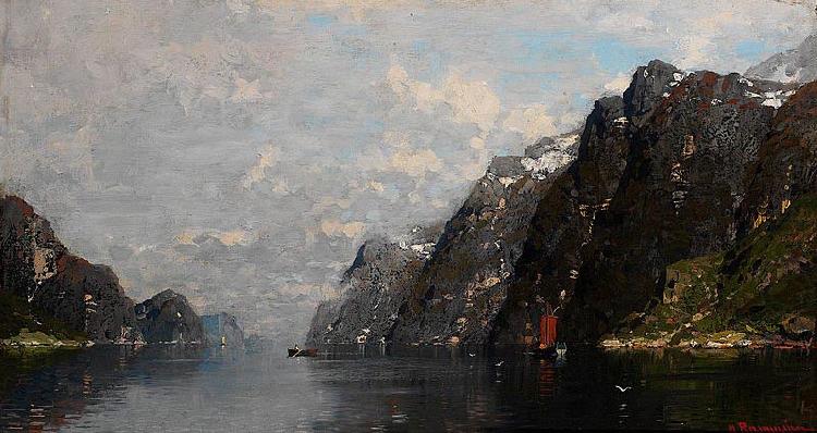 Georg Anton Rasmussen Norsk fjordlandskap china oil painting image